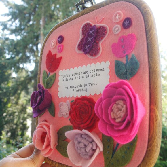 Handmade Embroidered Felt Applique Floral ORIGINAL Art by Catshy Crafts - Picture 8 of 8